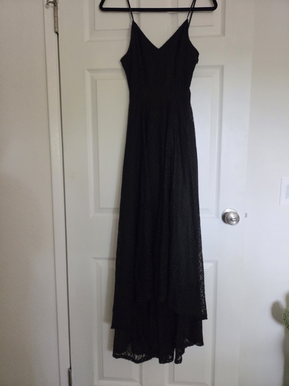 ALI & JAY Black Lace High-Low Maxi Dress